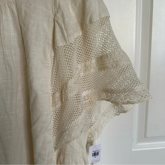 NWT old navy Women’s size 3X Cream Flutter Sleeve Mini Swing Dress Beachy Boho - Picture 5 of 7